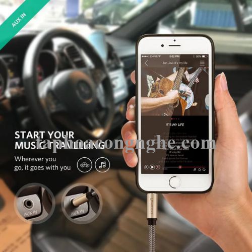 Ugreen 10605 3M màu Xám Cáp âm thanh 2 đầu 3.5mm dương cao cấp AV125 30010605